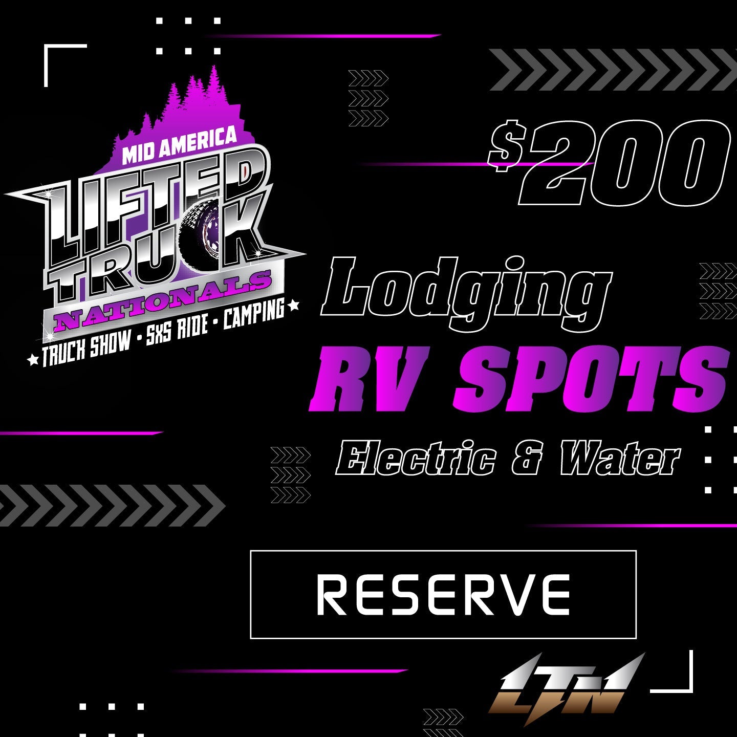 2024 Lifted Truck Nationals- RV SITES - Hookup RV Sites Row L
