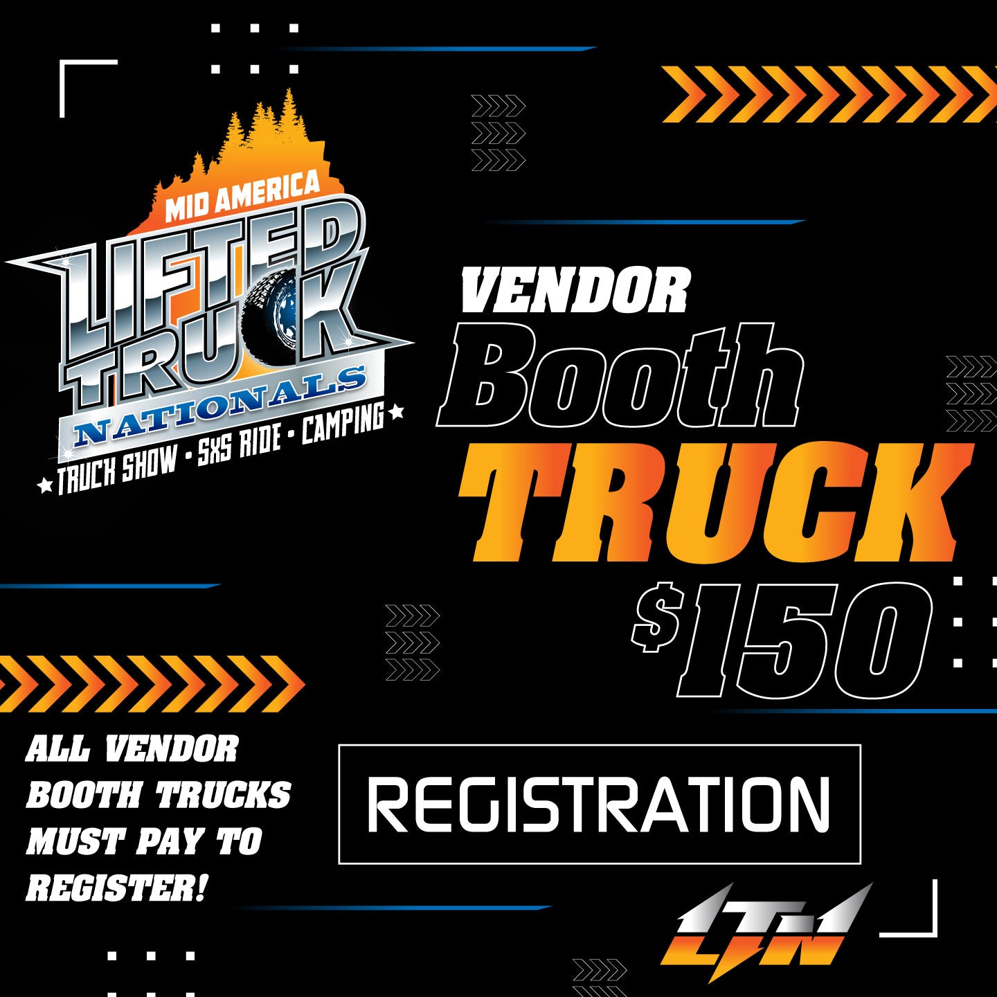 2024 Vehicle Pass - VENDOR VIP Show Truck (priority parking)(Vendor Only): Sept Lifted Truck Nationals
