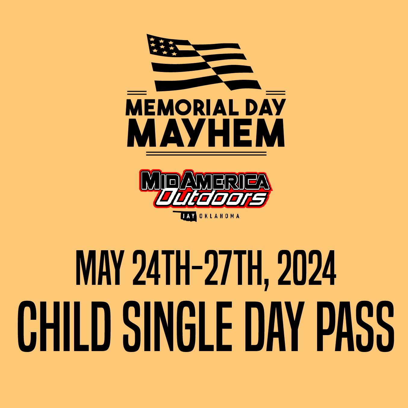 Child SINGLE DAY Pass -2024 Memorial Weekend May 23rd-27th